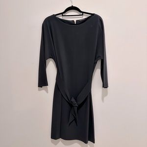 Club Monaco, dark green dress, tie waste, 3/4 sleeves, size 6, good condition